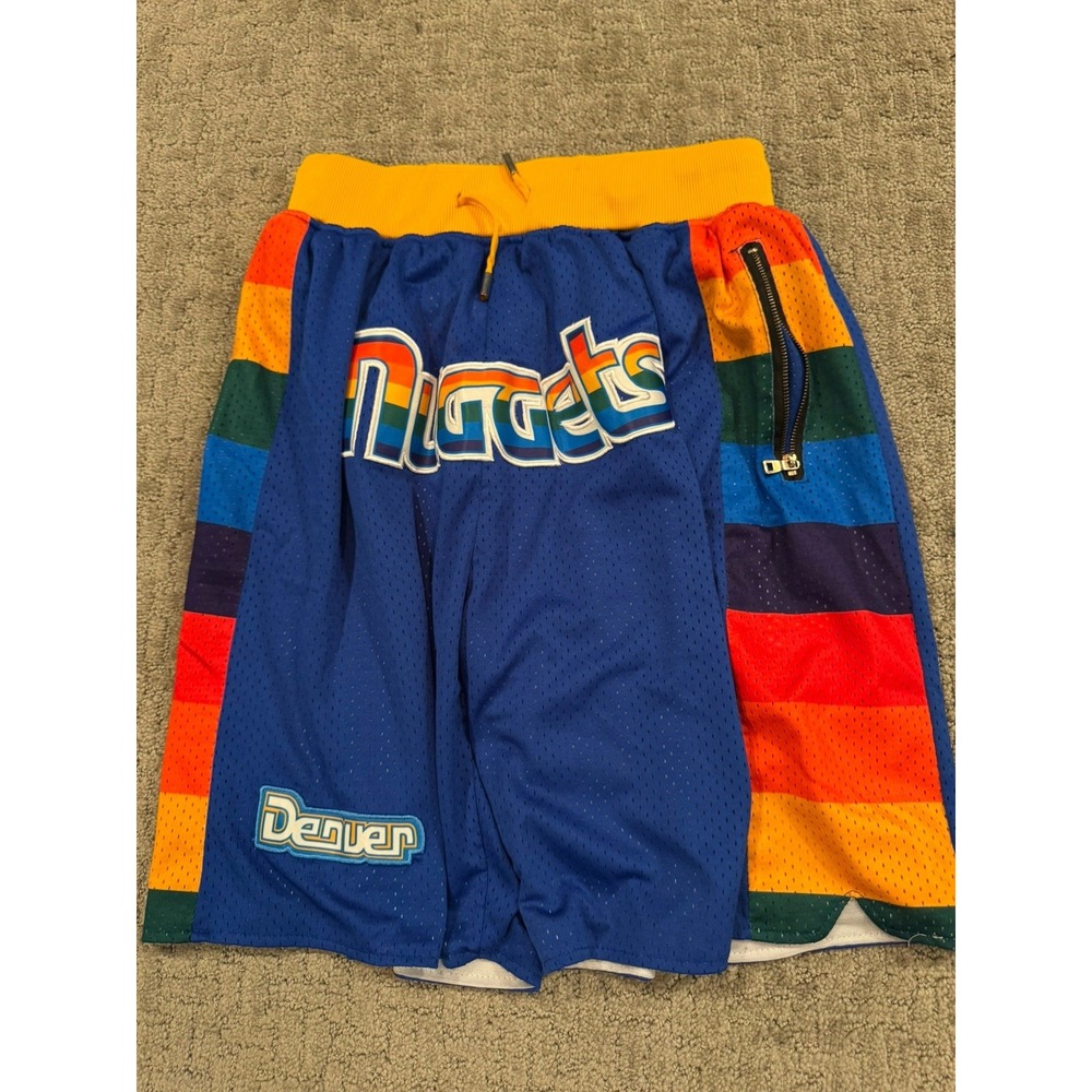 Just Don Denver Nuggets Shorts Size Large 1991-1992 NBA Basketball Rainbow (J)